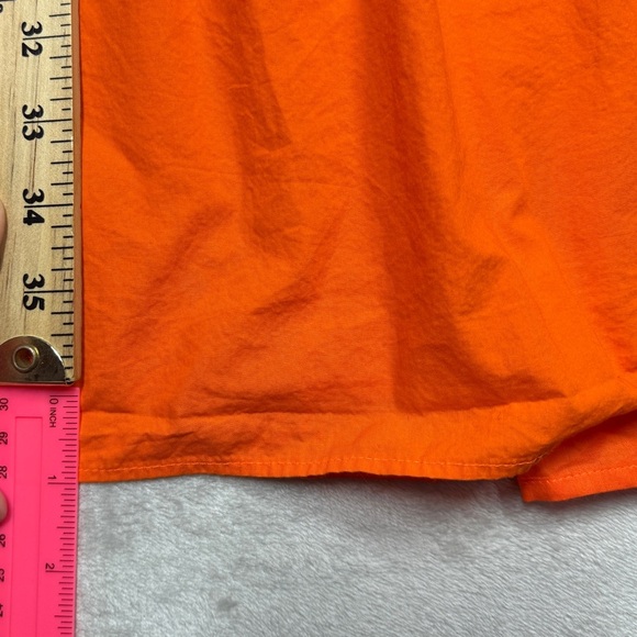 J.Crew Tiered Pink Embroidered Ruffle Sleeve 100% Cotton Orange Mini Dress Large - Picture 8 of 16